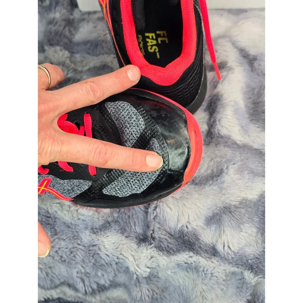 Asics Netburner Ballistic FF MT Black Pink Volleyball Shoes Women Size 9.5